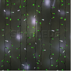 Гирлянда "Светодиодный Дождь" 2х1,5м, эффект мерцания, белый провод, 220В, диоды ЗЕЛЕНЫЕ