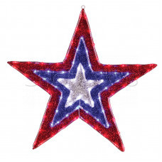 Фигура "Звезда" бархатная, размеры 91 см (129 светодиод красный+голубой+белый цвета), SL514-022