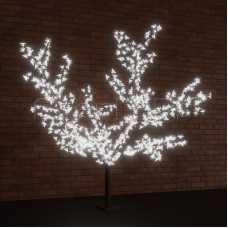 Светодиодное дерево "Сакура", выстота 2,4м, диметр кроны 2,0м, белые светодиоды, IP 54, понижающий трансформатор в комплекте, NEON-NIGHT, SL531-125