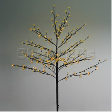 Дерево комнатное "Сакура", коричневый цвет ствола и веток, высота 1.2 метра, 80 светодиодов желтого цвета, трансформатор IP44 NEON-NIGHT