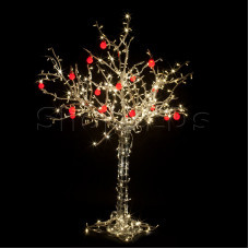 Светодиодное дерево "Яблоня", высота 2 м, 18 красных яблок, тепло-белые светодиоды, IP 54, понижающий трансформатор в комплекте, NEON-NIGHT, SL531-403
